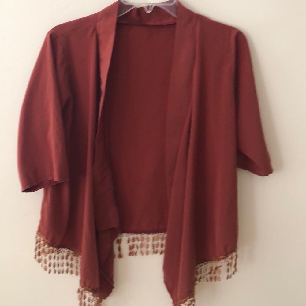 Rustic brown silky coverup